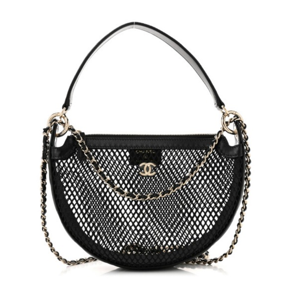 Chanel Black Mesh Chain Crossbody Bag - Picture 1 of 12